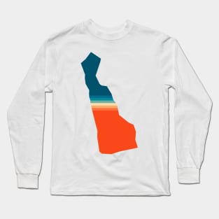 Delaware State Retro Map Long Sleeve T-Shirt